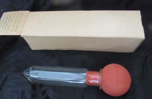 Vintage 1940c unbenutzte medizinische Ohr irregierende Spritze, orig Karton 6" lang - Bild 1 von 6
