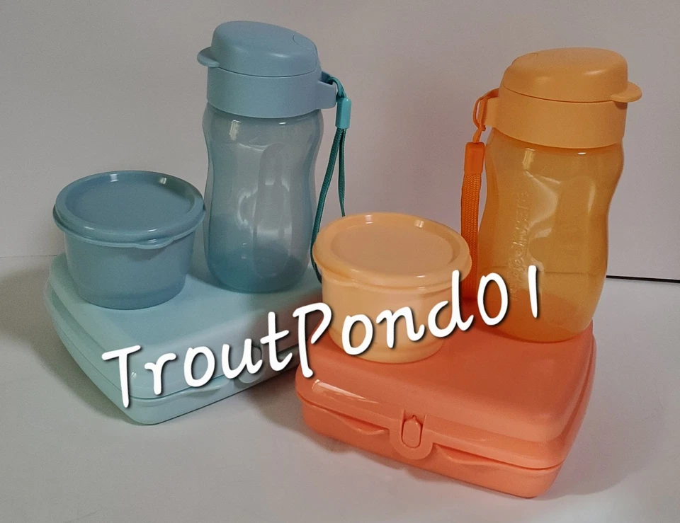 VTG Tupperware 1229 Multicolored 9 Snack Cups - 4 oz w/ 7 Sheer Lids 297