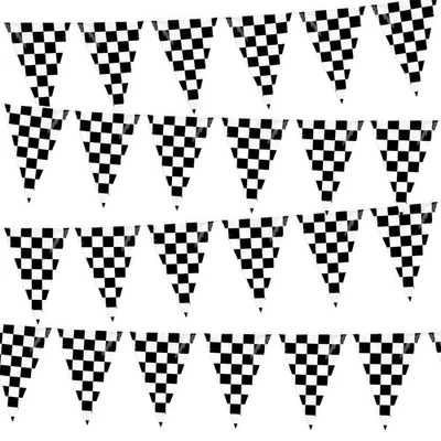 100Ft Black & White Checkered Flag Banner Racing Flag for Race Car Themed Party - Image 1 of 4