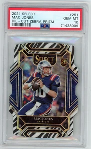 2021 Select MAC JONES Die-Cut Zebra Prizm Club Level RC PSA 10 #251 - Picture 1 of 3