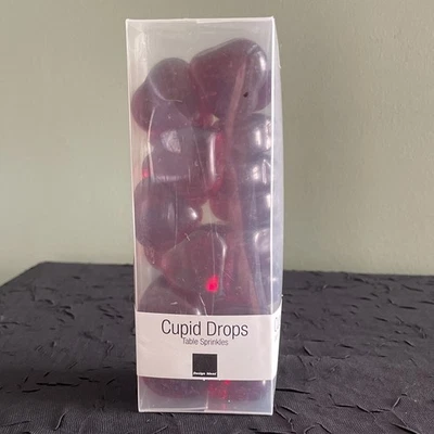 Decoración de mesa de vidrio confeti corazón de vidrio rojo - Cupido gotas mesa rocia nuevo en caja Foto 1 de 4