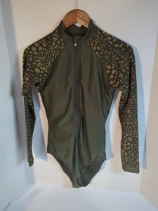 All in Motion Women’s Long Sleeve One Piece Rash Guard Swimsuit Olive Size S - Picture 1 of 5