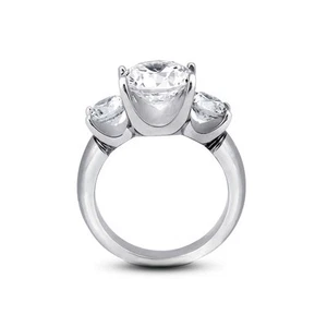 3.46ct G-SI2 Round Natural Certified Diamonds Platinum Classic Engagement Ring - Picture 1 of 4
