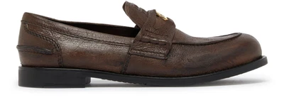 Mocasines de cuero marrón MIU MIU nuevos y auténticos Foto 1 de 4
