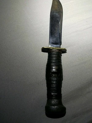 Cuchillo artesanal de madera vintage canicas con funda de cuero marrón Gladstone Michigan EE. UU. Foto 1 de 4