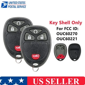 2 For Chevy Silverado Suburban 1500 Remote Key Fob Shell Case Cover 4B OUC60270 - Picture 1 of 8