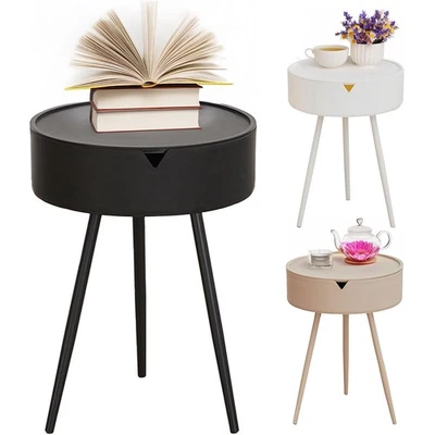 Modern Side Table Bedroom with Storage & Removable Lid Small End Bedside Table - Image 1 of 4