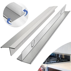 Stove Gap Covers Stainless Steel 2 Packs, 13.8~27.6 Inch Adjustable Heat Resi... - Picture 1 of 6