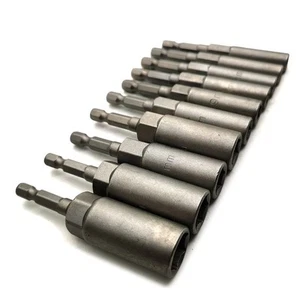 Hex Sockets Hex Shank Nut Driver Set 10PCS 5.5/6/7/8/9/10/11/12/13/14MM - Picture 1 of 12