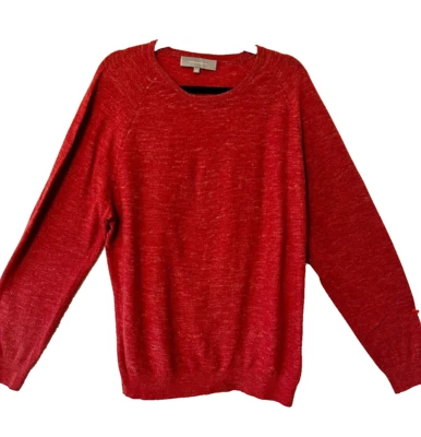 Neiman Marcs Mens Sweater XXL Red Wool Linen Blend Long Sleeve Soft Texture - Image 1 of 4