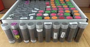 500 Lincoln Weizen Pennys. 10 Tuben à 50 US Mint Cents.  Datiert, Münzzeichen. #22. - Bild 1 von 2