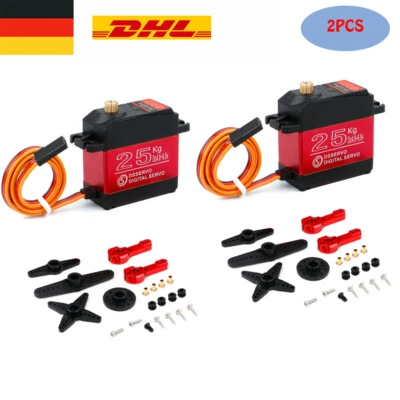 2x 25KG Full Metal Gear Digital Servo Servoarm hohem Drehmoment für RC Car 180° - Bild 1 von 4