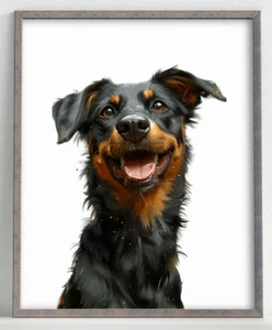 Australian Kelpie Hund Kunstdruck, Hund Wandbild Deko, Hund, Haustier Wandkunstdruck #76 - Bild 1 von 2