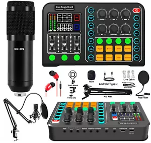 Complete Home Studio Recording Kit for Music Podcast Mixer Condenser Microphone - Picture 1 of 16