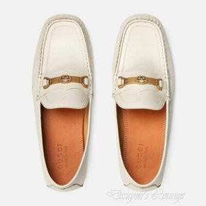 NEW GUCCI Men's Loafer 7G / US 7.5 Interlocking G Horsebit Leather Moccasin Shoe - Picture 1 of 9
