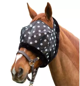 Mackey Equine Dandy Dot Print Fly Mask - Medium, Large, XLarge - Picture 1 of 2