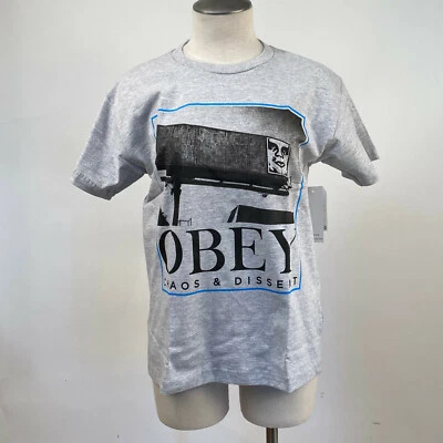 Obey Women's Box T-Shirt Chaos & Dissent Photo Grey SM NWT Shepard Fairey Andre - Image 1 of 2