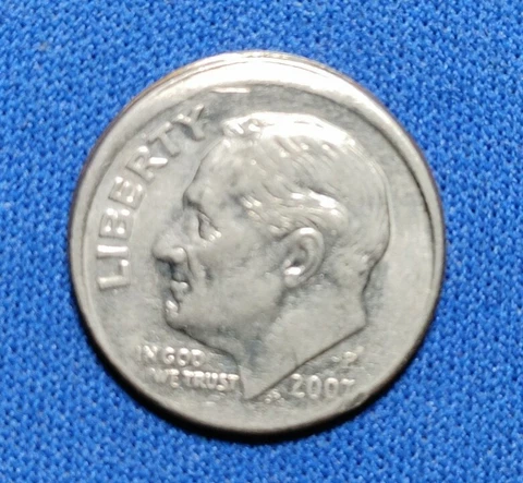 2007 P Dime Broad Struck Without A Collar Mint Error Cover
