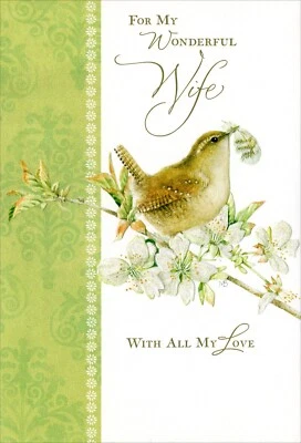 Hallmark HAPPY EASTER Card FOR WIFE, Eurasian Wren Sketch by Marjolein Bastin +✉ - Image 1 of 4