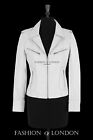 ESCAPE Ladies Collared Real Leather Jacket White Washed Biker Designer Jacket