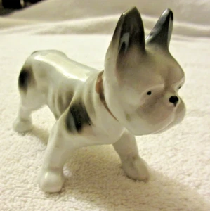 Estatuilla vintage de porcelana de perro Boston Terrier de Japón - Imagen 1 de 7