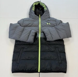 Under Armour Pronto Puffer Jacket Juniors Grey / Green Size 10-11yrs Large New - Picture 1 of 11