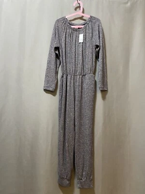 NUEVO CON ETIQUETAS GAP Niñas Manga Larga Cintura Elástica Tejido Mono Talla M (8-9) Gris/Metálico Foto 1 de 4