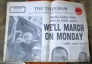Martin Luther King Jr. MLK Assassinated - Toronto Telegram Issue April 5 1968