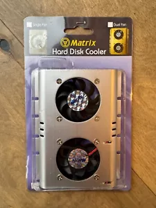 Matrix Silver 3.5" Hard Drive Disk HDD Cooler - 4 Pin Dual Cooling Fan BRAND NEW - Afbeelding 1 van 2