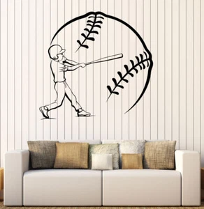 Vinyl-Wandaufkleber Baseballspiel amerikanischer Schläger Ball Handschuh Sport Dekor (n735) - Bild 1 von 3