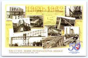 Sault St Marie Michigan International Friendship Bridge Vintage Postcard - Picture 1 of 2