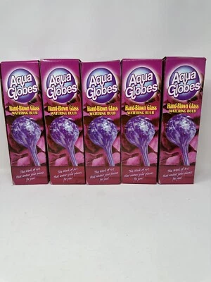 (Lot of 5) AQUA GLOBE Blown Glass Plant Watering Stakes Large 12”- NIB - Blues - Image 1 of 4