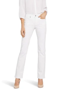 NYDJ X5024 Women's Marilyn Straight Leg Jeans, Optic White, 2 - Picture 1 of 4