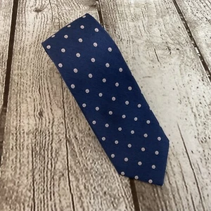 Corbata Ledbury para Hombres Bateman Azul Rosa Lunares 100% Seda Hecha a Mano en EE. UU. Negocios - Imagen 1 de 4