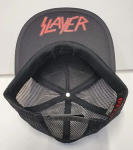 Black Death Gothic Industrial Thrash Red Eagle Triple Print Trucker Adjust - Picture 1 of 2