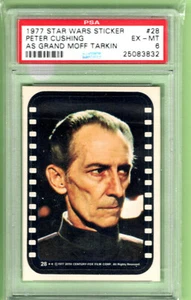 1977 Star Wars  Sticker PETER CUSHING as grand moff tarkin  #28 PSA EX-MT 6 - Picture 1 of 1