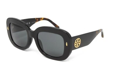 Gafas de sol para mujer Tory Burch TY7170U-190387 negras cuadradas de plástico 51 mm lentes grises Foto 1 de 4