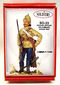 SOLDIERS SO-23 English Officer 10th Hussars Sudan 54mm White Metal Kit - ITALY - Bild 1 von 2