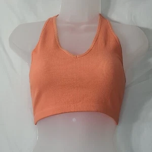 Free People FP Movement Womans Kami Crop Tank Top Coral Size Medium NWT - Picture 1 of 9