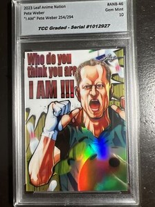 2023 Leaf Anime Nation I AM Pete Weber TCC Graded Gem Mint 10