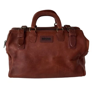 Duluth Trading Co. Brown Leather Travel Duffle Bag With handles brief case dr ba - Picture 1 of 8