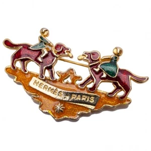 HERMES Dog Motif Brooch(K-132205) - Picture 1 of 6