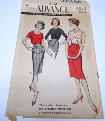 1950s Miss Advance 9043 Pattern Blouse and Skirt Size 16 B36 Uncut - Image 1 of 4