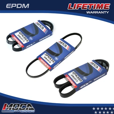 3X Cinturón Serpentine 3PK635 4PK865 5PK980 para 88-97 Toyota Celica Corolla DOHC Foto 1 de 4