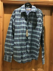 Sovereign Code, Mens Blue Plaid Sport Shirt, Size Large, Cotton Blend - Picture 1 of 4
