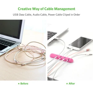 2 x Ugreen Cable Organiser / Holder - Desktop Dashboard Management System - Pink - Foto 1 di 5