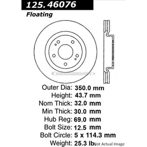 For Mitsubishi Lancer 2008 2010-2015 Centric Front Brake Rotor Disc - Picture 1 of 3