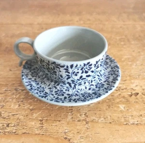 Espresso Demitasse cup/saucer, cobalt blue, blue-gray, Unique saucer/bowl. - Picture 1 of 8