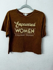 T-shirt donna Caution To The Wind potenziata S marrone 100% cotone donna taglia small - Foto 1 di 5