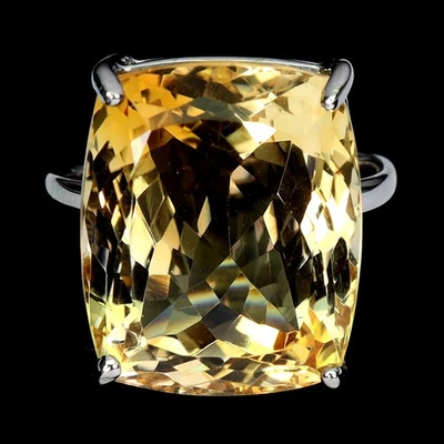 Anillo de plata de ley 925 antiguo citrino 24ct hecho a mano piedras preciosas joyería talla 7 Foto 1 de 4